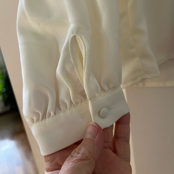 NWOT Joie button down silky blouse with lace collar. Light academia. Victorian. - Picture 4 of 14